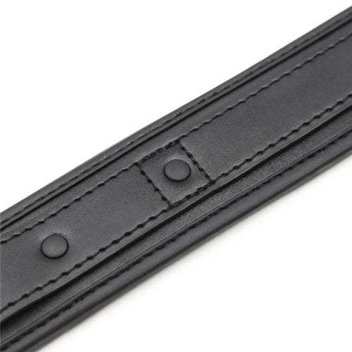 "Leather Slave BDSM Collar with Leash" - Adult Sex/Bondage - Neck Restraint/Cuffs/Fetish Collar - Erotic Sex Toys for Couples - Detail