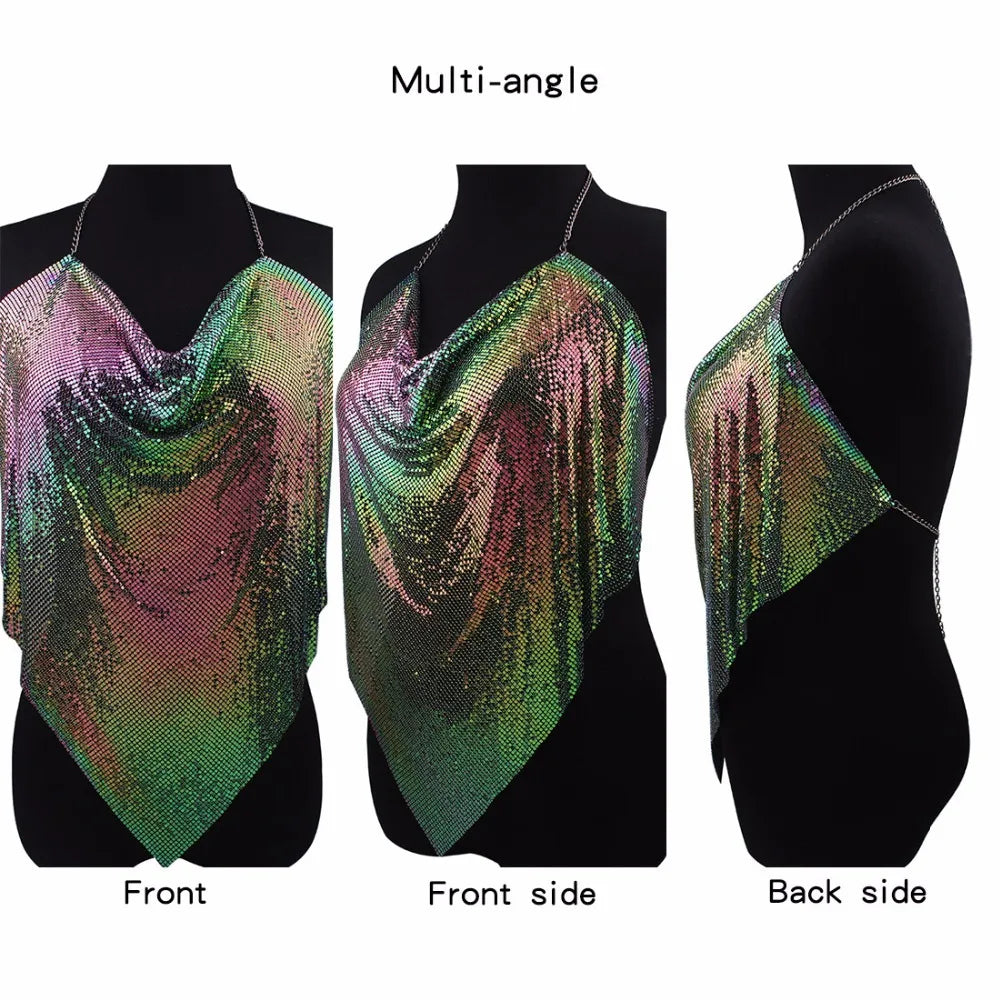 Sexy Sequins Body Chain Party Jewelry Rave Nightclub Wear Body Accessories for Women and Girls