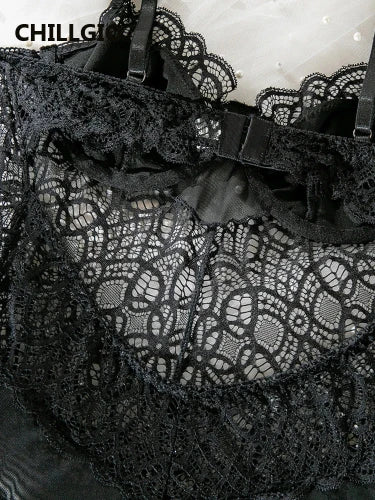 Chillgio Luxury Lacy Strappy Bodysuit - Back Closure Details