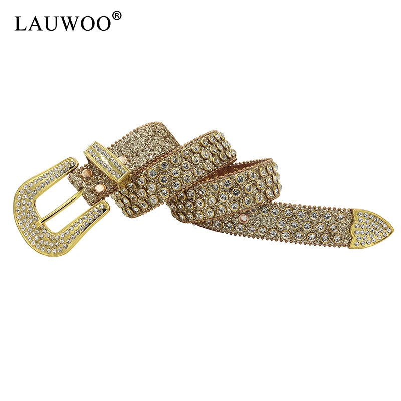 Luxury Crystal Studded Rhinestone Belts with Pin Buckle for Women - Beautiful!