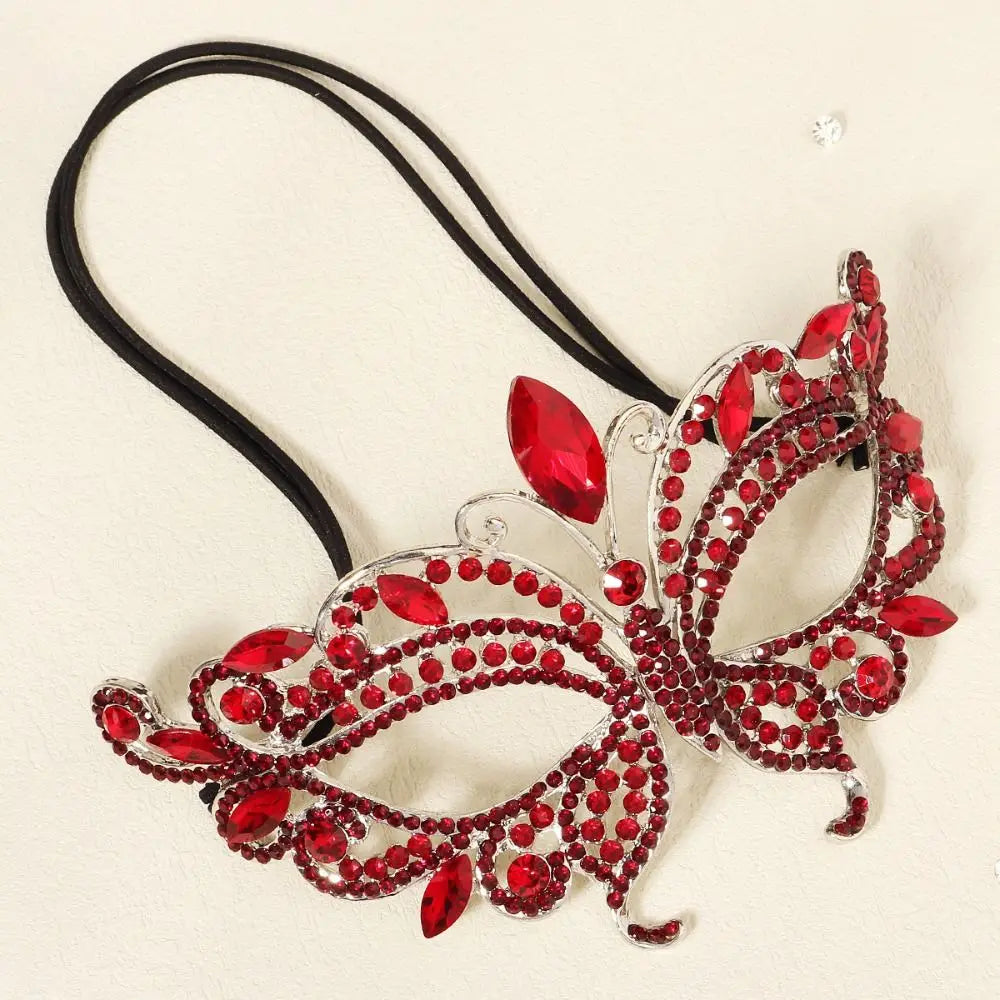 Veil Rhinestone Mask Full Face Face Chain Masquerade Mask Carnival Costume Props Tassel Facial Jewelry Accessories Photo Prop