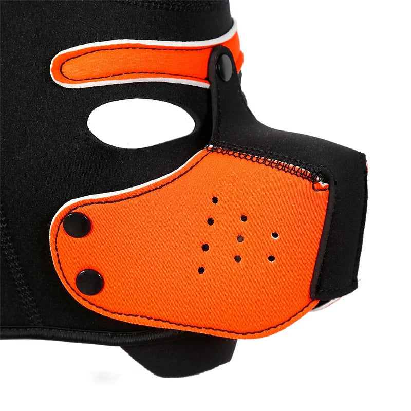 Fashion Unisex Sexy Costumes Latex Open Mouth Dog Headgear Halloween Pupply Play Party Couples Games Full Face Fetish Masks Hood