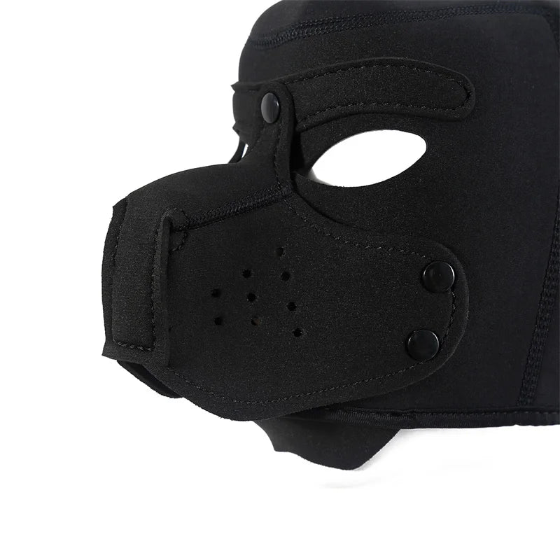 Fashion Unisex Sexy Costumes Latex Open Mouth Dog Headgear Halloween Pupply Play Party Couples Games Full Face Fetish Masks Hood