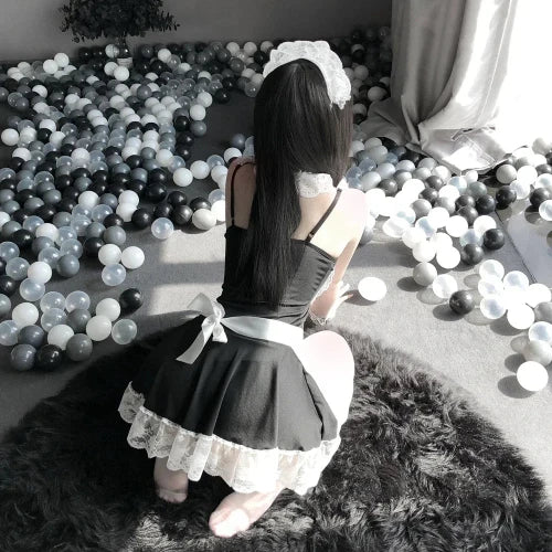"Lolita Maid's Costume/Dress" Sexy Lingerie/Clothing + Apron With Panties, Exotic Costume - Back View