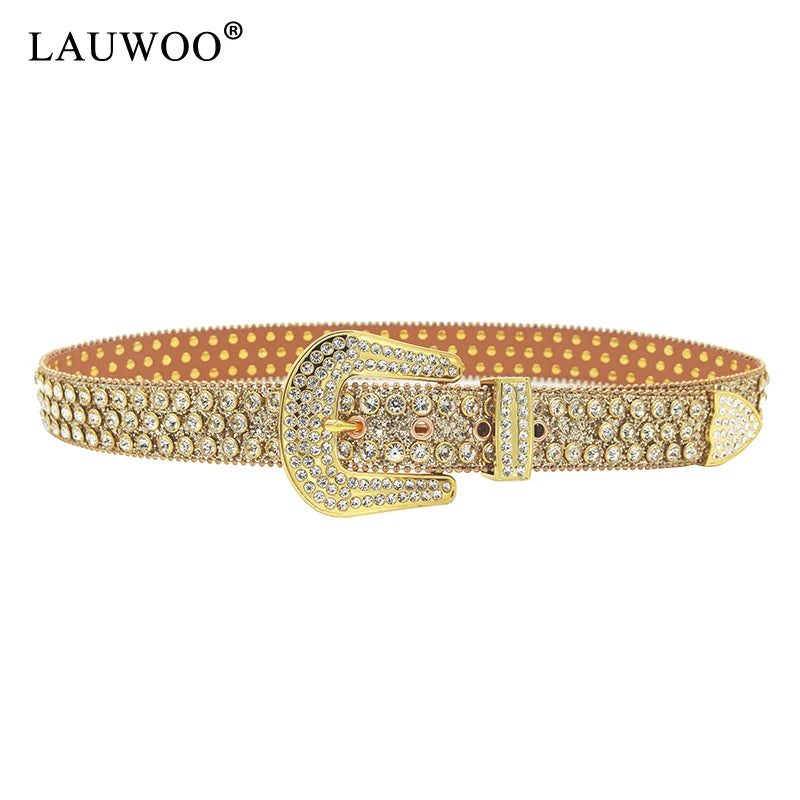 Luxury Crystal Studded Rhinestone Belts with Pin Buckle for Women - Beautiful!
