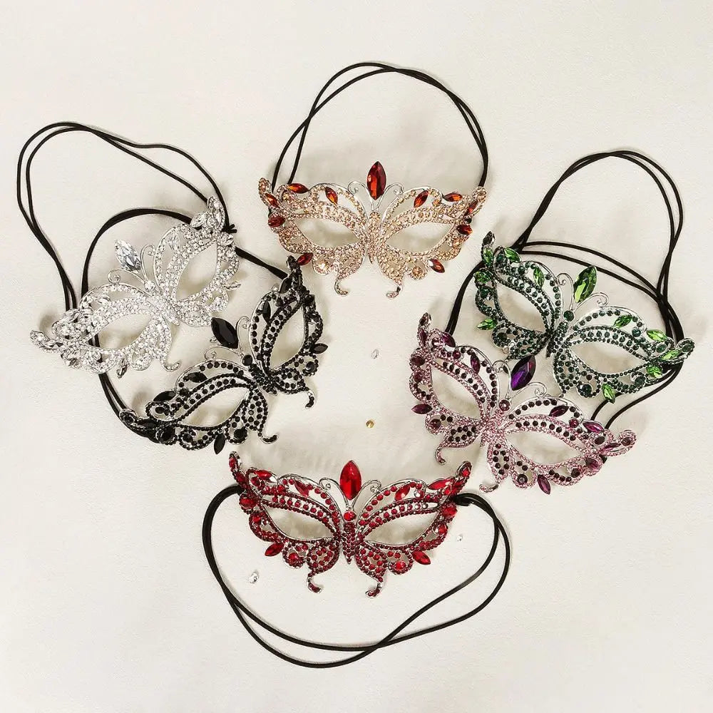 Veil Rhinestone Mask Full Face Face Chain Masquerade Mask Carnival Costume Props Tassel Facial Jewelry Accessories Photo Prop