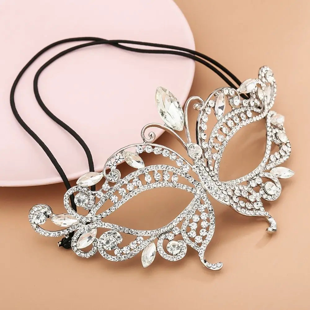 Veil Rhinestone Mask Full Face Face Chain Masquerade Mask Carnival Costume Props Tassel Facial Jewelry Accessories Photo Prop