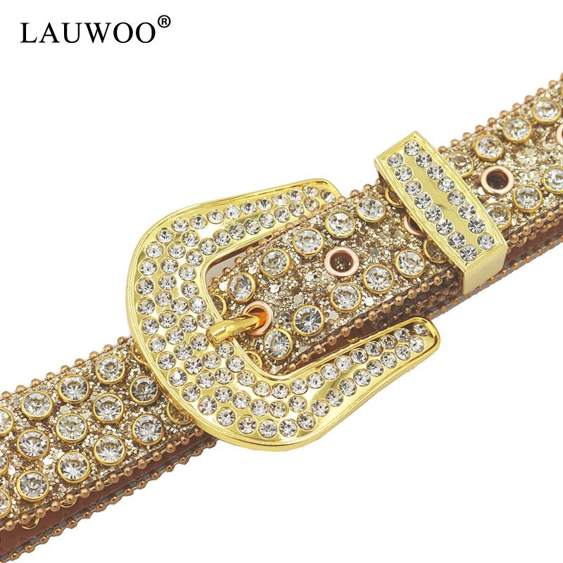 Luxury Crystal Studded Rhinestone Belts with Pin Buckle for Women - Beautiful!