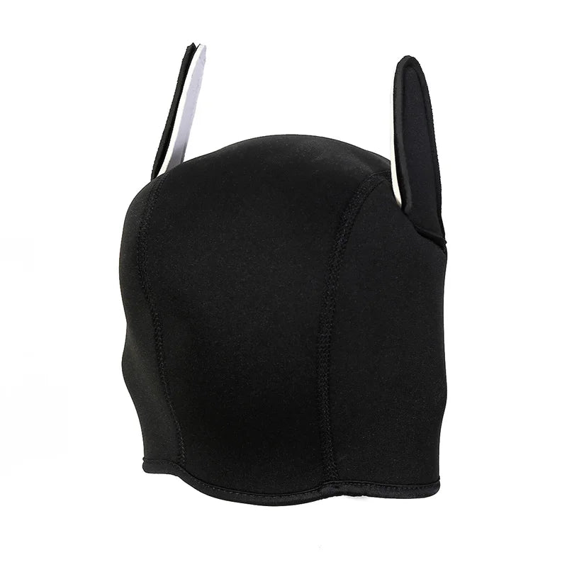 Fashion Unisex Sexy Costumes Latex Open Mouth Dog Headgear Halloween Pupply Play Party Couples Games Full Face Fetish Masks Hood