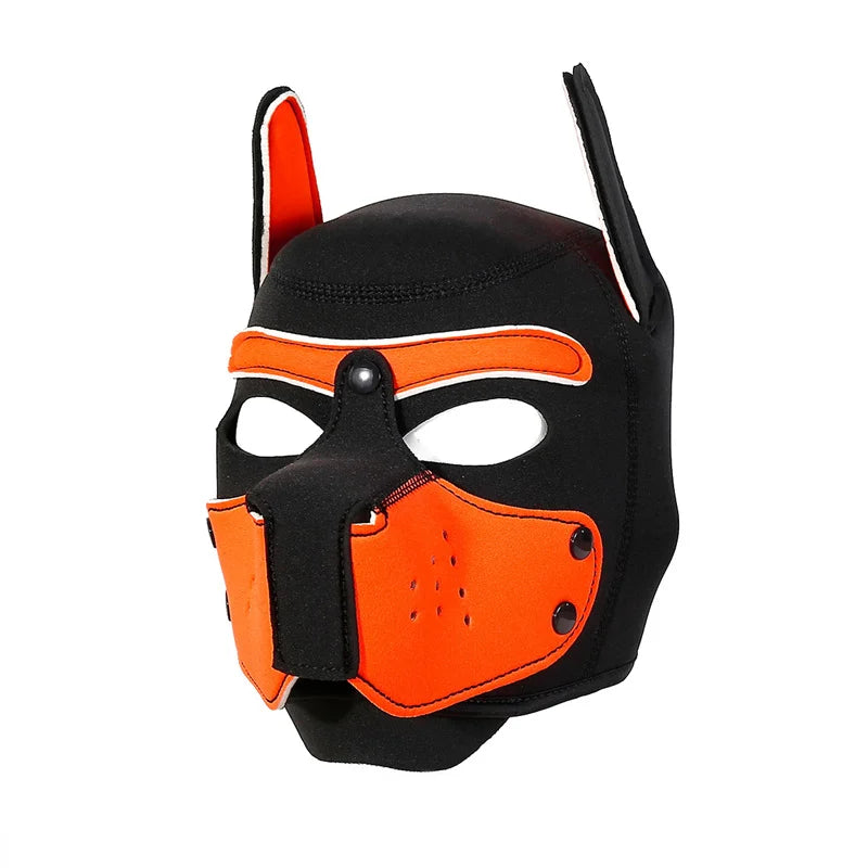 Fashion Unisex Sexy Costumes Latex Open Mouth Dog Headgear Halloween Pupply Play Party Couples Games Full Face Fetish Masks Hood
