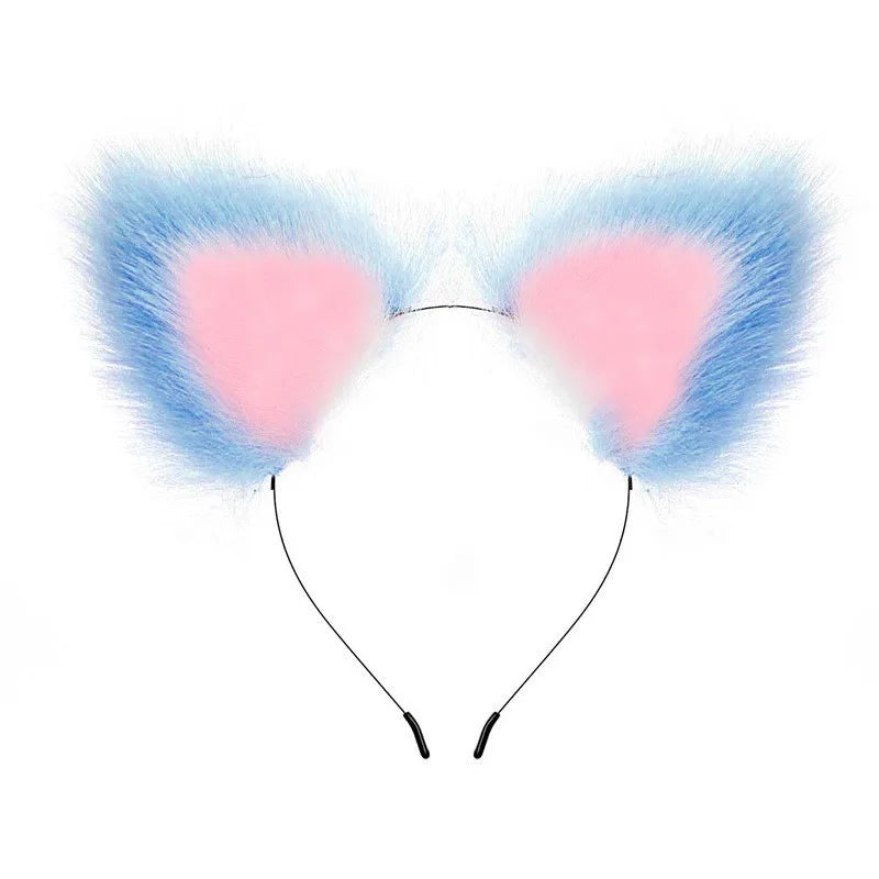 4-piece Adult BDSM Games set Cute Fox Tail Anal Plug Cat Ears Nipple Clip Neck Collar Erotic Cosplay Sex Toys For Women Couple