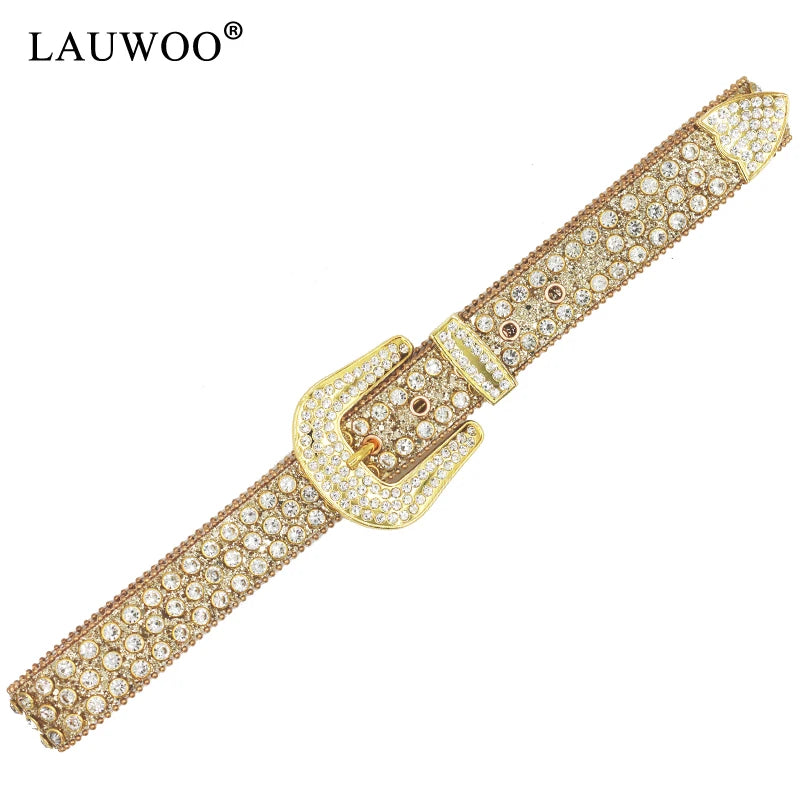 Luxury Crystal Studded Rhinestone Belts with Pin Buckle for Women - Beautiful!