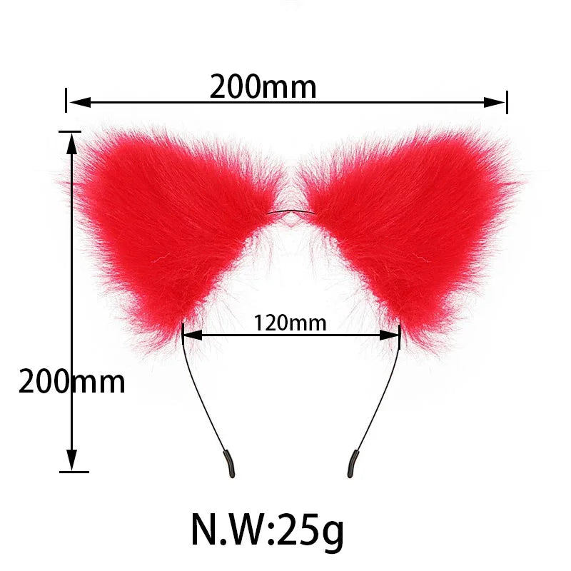4-piece Adult BDSM Games set Cute Fox Tail Anal Plug Cat Ears Nipple Clip Neck Collar Erotic Cosplay Sex Toys For Women Couple