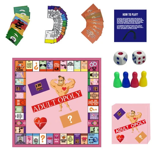 50810948387156 - ADULTOPOLY Board Game for Couples - Adult Sexy Board Game - Adult Entertainment - Portable Game - Components of Game