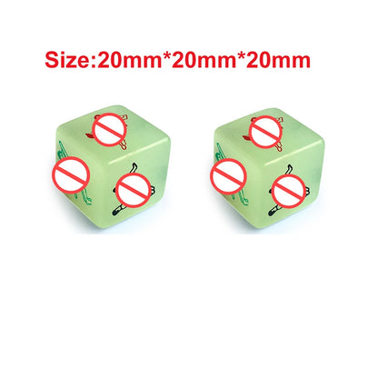 Sexy Romance Sex Dice for Adult Couples, 6 Sided Acrylic Cube, Erotic Dice Positions, Love Game, Flirting Toy, 2Pcs