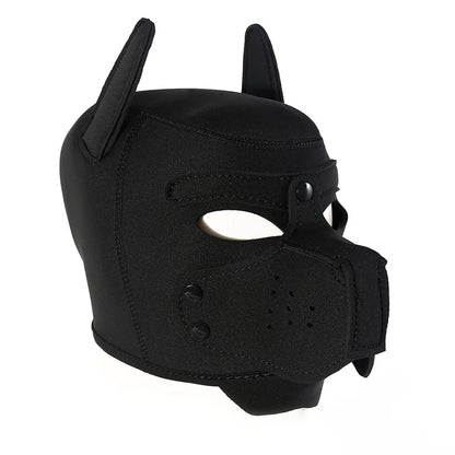 Fashion Unisex Sexy Costumes Latex Open Mouth Dog Headgear Halloween Pupply Play Party Couples Games Full Face Fetish Masks Hood