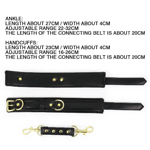 BDSM /Adult Games/Bondage -  Wrist or Ankle Cuffs/Restraints - Bondage, Erotic Sex Toys - Measurements