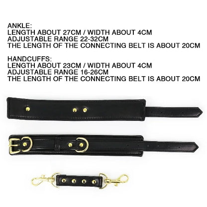 BDSM /Adult Games/Bondage -  Wrist or Ankle Cuffs/Restraints - Bondage, Erotic Sex Toys - Measurements