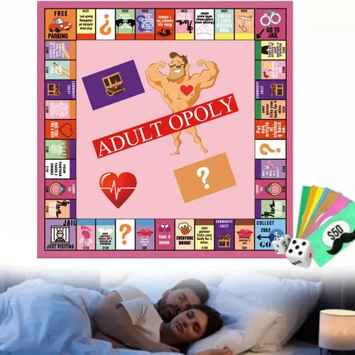 ADULTOPOLY Board Game for Couples -  Adult Sexy Board Game  - Adult Entertainment - Portable Game