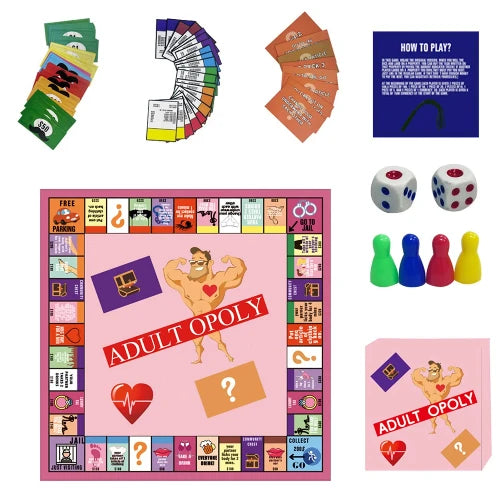 50810948387156 - ADULTOPOLY Board Game for Couples -  Adult Sexy Board Game  - Adult Entertainment - Portable Game - Components of Game